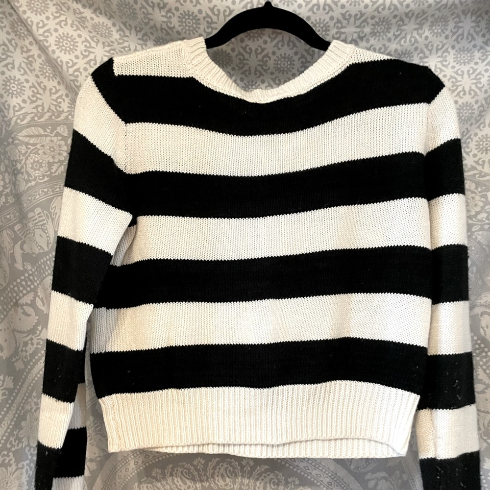 Striped cropped sweater